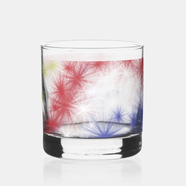 Moe's Fireworks Celebration Drinkware Set Stemless Whiskey Glass (Front)