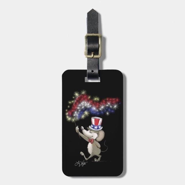 Moe's Happy 4th Of July Night Luggage Tag (Front Vertical)