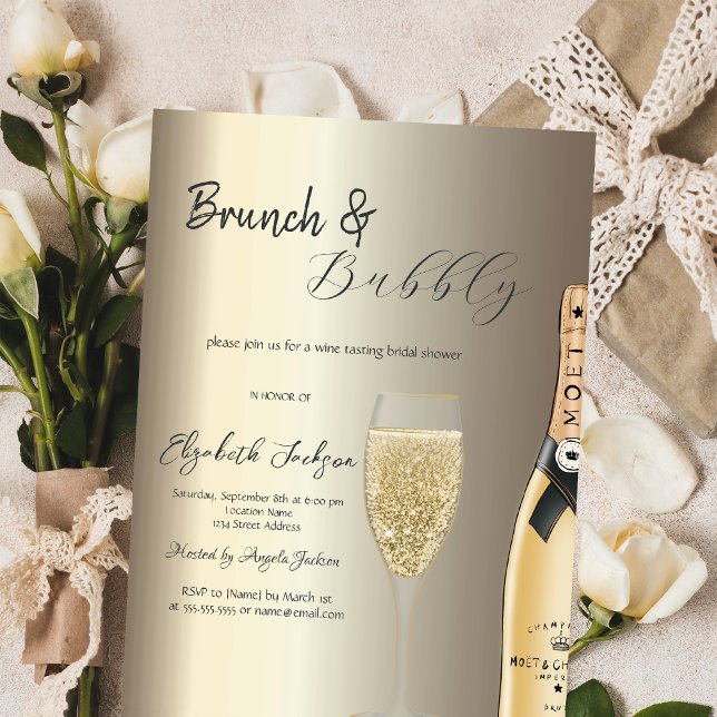  Moet Bottle Glass Champagne Bridal Shower Invitation (Creator Uploaded)