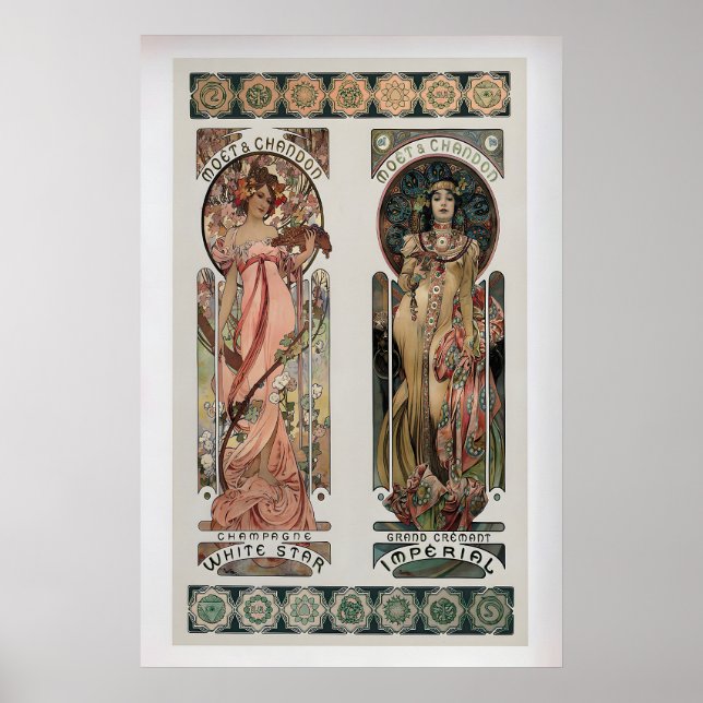 Moet Chandon by Alphonse Mucha   Vintage Poster (Front)