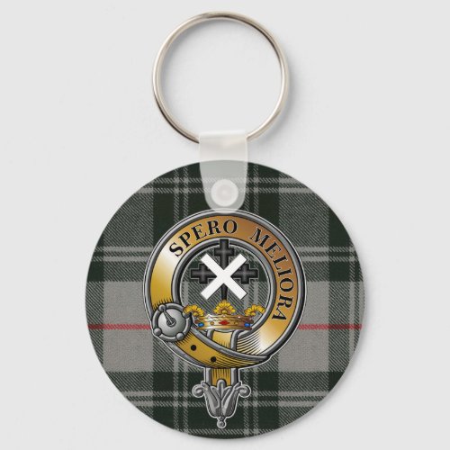 Moffat Tartan  Badge Keychain