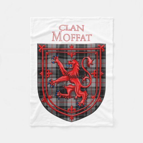 Moffat Tartan Scottish Plaid Lion Rampant Fleece Blanket