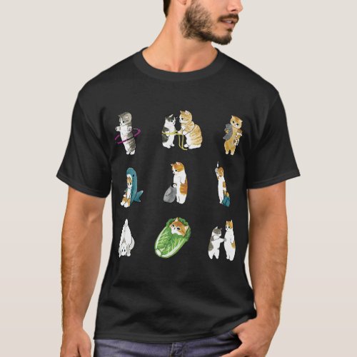 Mofu Sand Cute Cat Drawing Pattern and Pack png T_Shirt