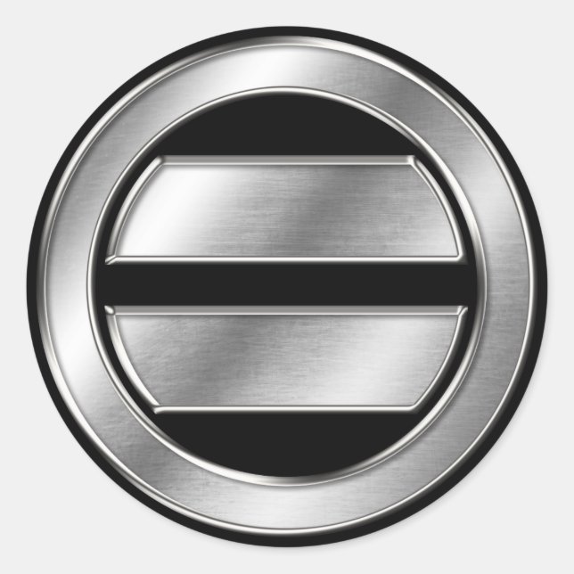 Mogami Clan Kamon Silver Chrome Classic Round Sticker (Front)