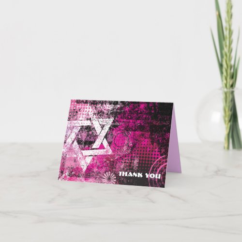 Mogen David Circular Star Folded Thank You Card