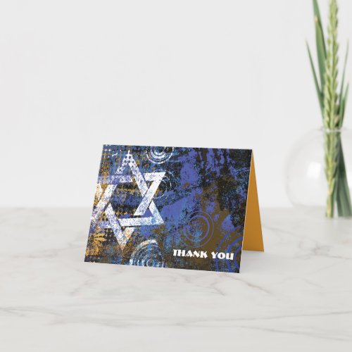 Mogen David Circular Star Folded Thank You Card