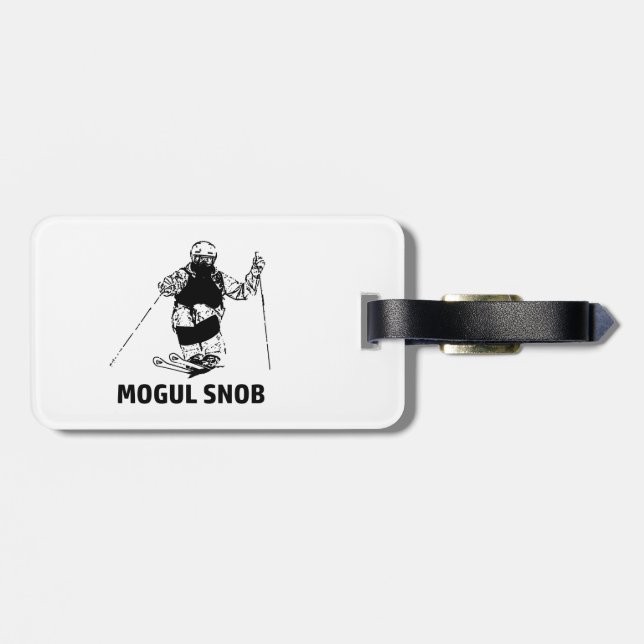 Mogul Skiing Snob Luggage Tag (Back Horizontal)