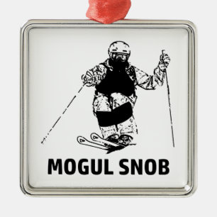 Mogul Skiing Snob Metal Ornament