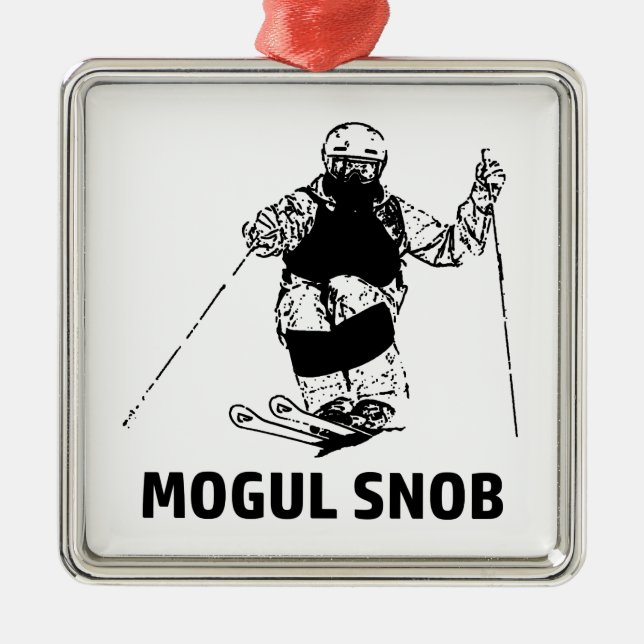 Mogul Skiing Snob Metal Ornament (Front)
