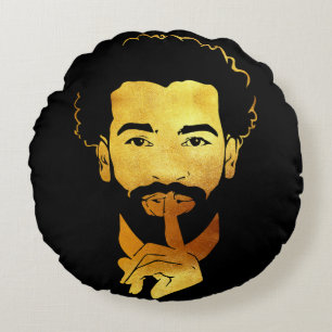 Mohamed Salah, the Egyptian King's Soccer Round Pillow