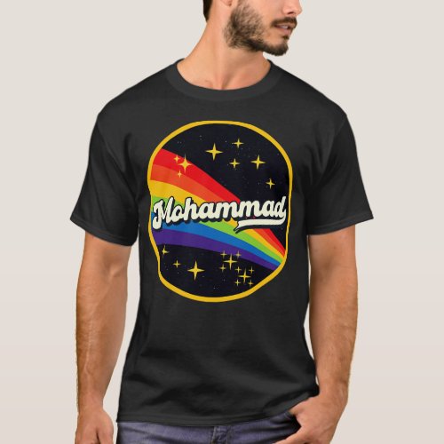 Mohammad Rainbow In Space Vintage Style T_Shirt