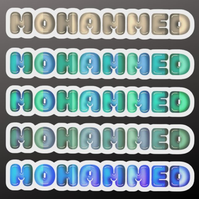 Mohammed baby boy name kawaii 3d optic kids  sticker (Creator Uploaded)