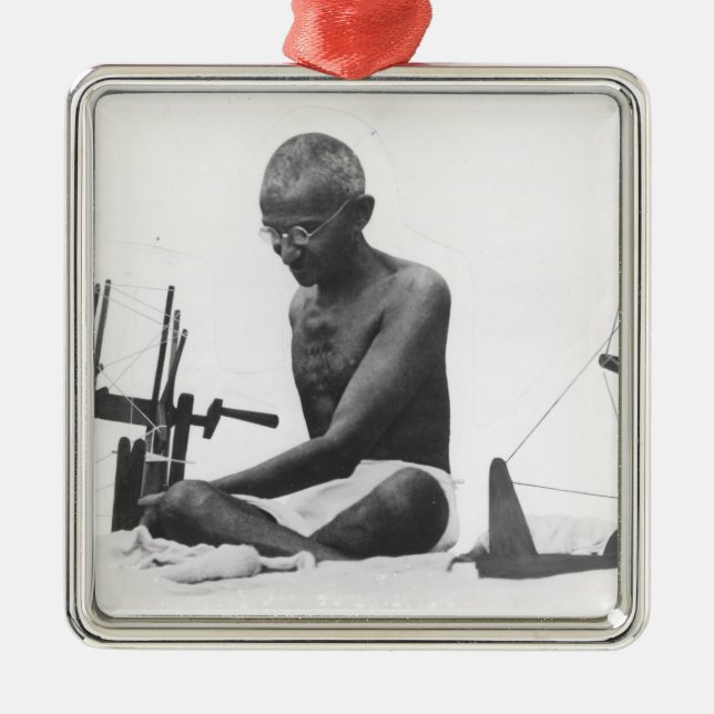 Mohandas Karamchand  Gandhi Metal Ornament (Front)