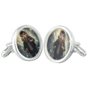 "Mohawk Capybara: Rockin' the River!" Cufflinks