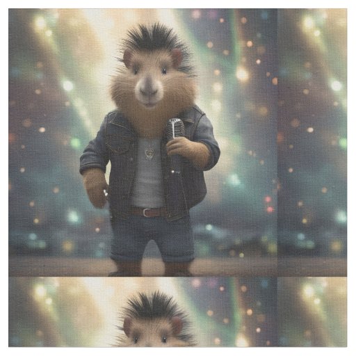 "Mohawk Capybara: Rockin' the River!" Fabric