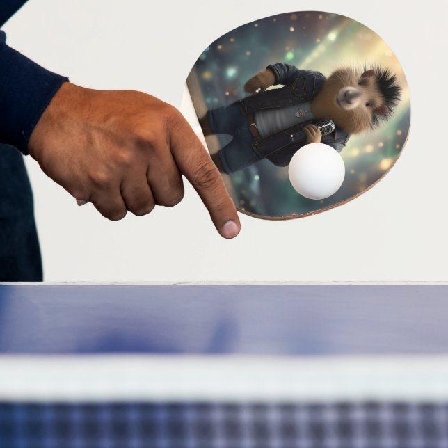 "Mohawk Capybara: Rockin' the River!" Ping Pong Paddle (Insitu)