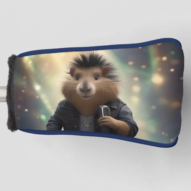 Mohawk Capybara Rockstar, Golf Putter Cover (Front)