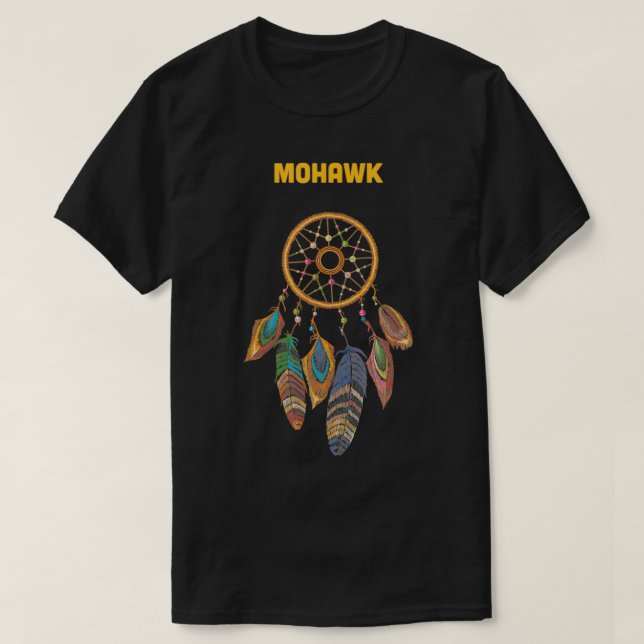 Mohawk Native American Indian Retro Dream Catcher  T-Shirt (Design Front)