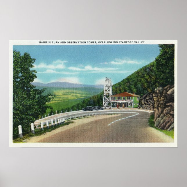 Mohawk Trail Hairpin Turn & Observation Tower Poster (Front)