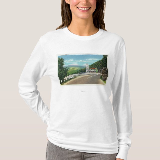 Mohawk Trail Hairpin Turn & Observation Tower T-Shirt (Front)
