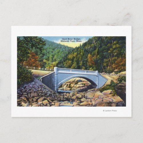 Mohawk Trail View of Cold River Bridge Postcard