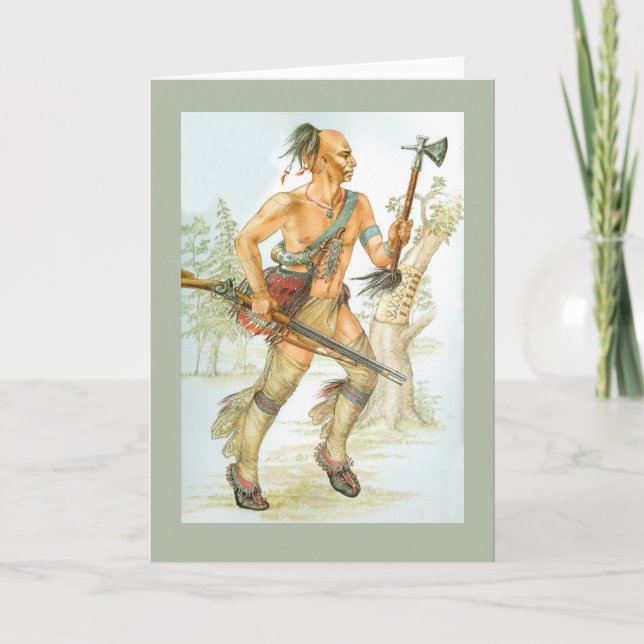 Mohawk warrior holiday card (Front)
