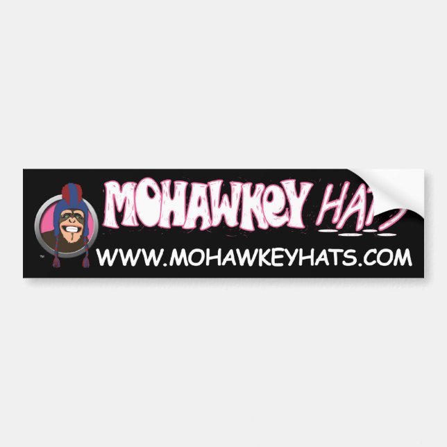 Mohawkey Monkey bumper sticker (Front)