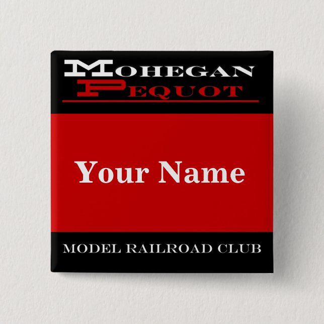Mohegan Pequot Name Tag Button (Front)