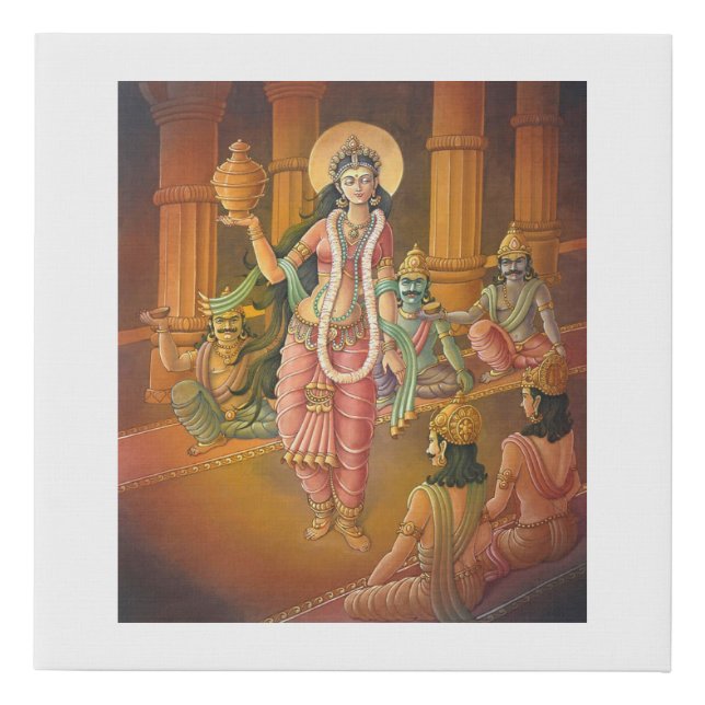 Mohini - an incarnation of Vishnu, the preserver Faux Canvas Print (Front)