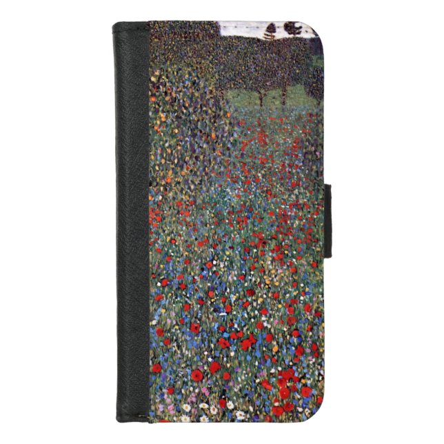 Mohnfeld, Gustav Klimt iPhone Wallet Case (Front)