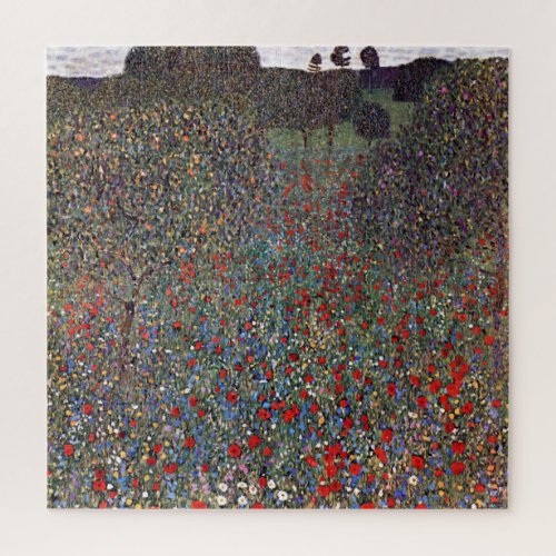 Mohnfeld Gustav Klimt Jigsaw Puzzle