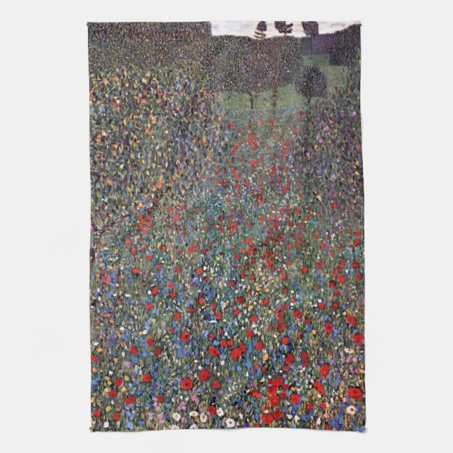 Mohnfeld, Gustav Klimt Kitchen Towel (Vertical)