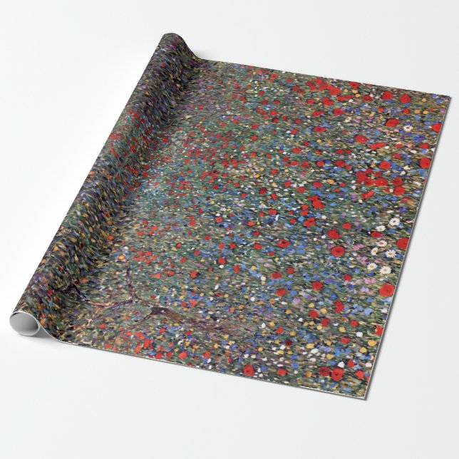 Mohnfeld, Gustav Klimt Wrapping Paper (Unrolled)