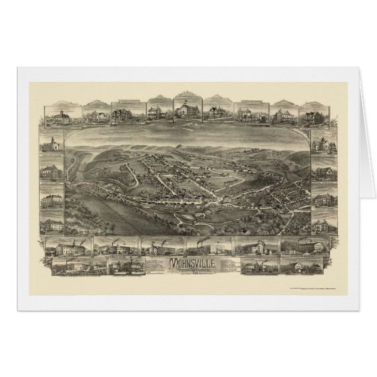 Mohnsville, PA Panoramic Map - 1898 Cards (Front Horizontal)