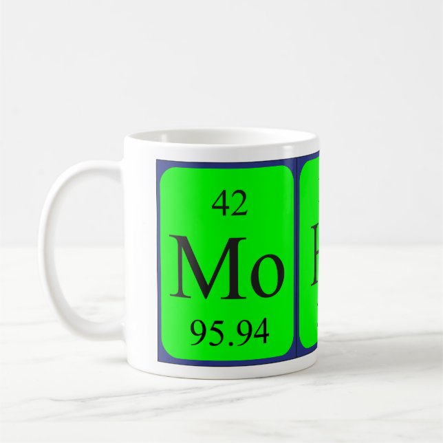 Mohsin periodic table name mug (Left)
