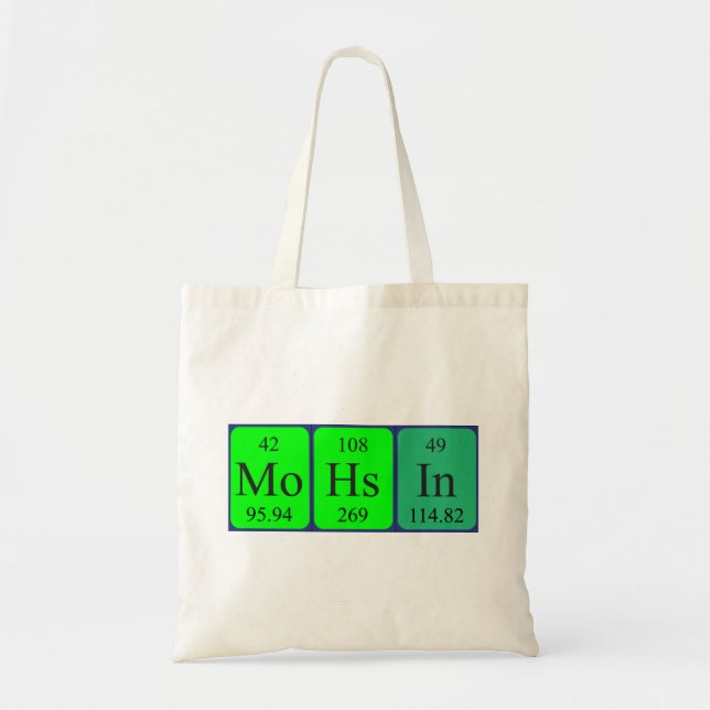 Mohsin periodic table name tote bag (Front)