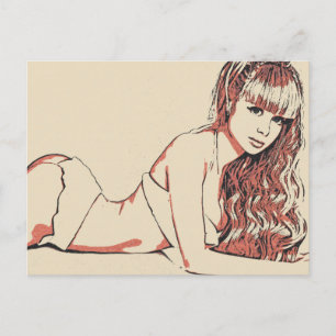 Moi Lolita - perfect blone beauty posing Postcard
