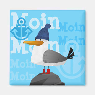 "Moin Moin" Seagull Magnet