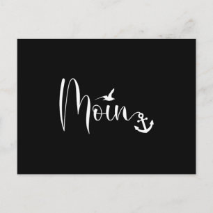 Moin Möwe Anker Low German Dialect white Postcard