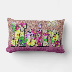 Moira, Girls Name With Daisies, Lumbar Pillow