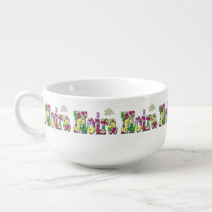 Moira, Girls Name With Daisies,   Soup Mug