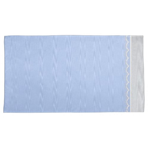 Moir and Lace in Silvery Gray and Serenity Blue Pillowcase
