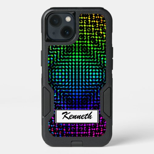 Moire Checkers by Kenneth Yoncich iPhone 13 Case