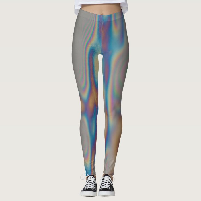 Moire Colorful rainbow reflection Leggings | Zazzle.com