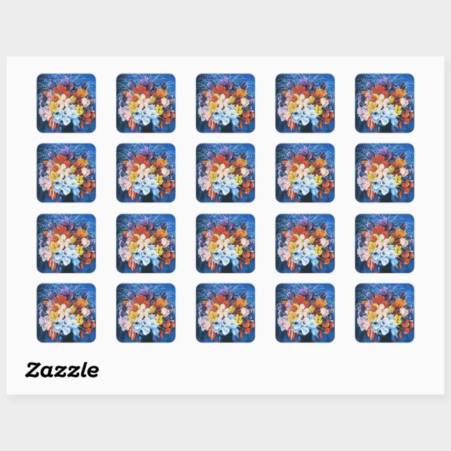 Moise Kisling, Bouquet of Tulips, Square Sticker (Sheet)
