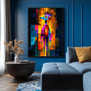 Moisky Self-Portrait – Abstract Geometric Vision Poster