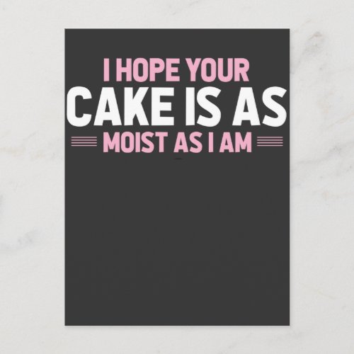 Moist Cake Adult Humor Dirty and Funny Baker Postcard