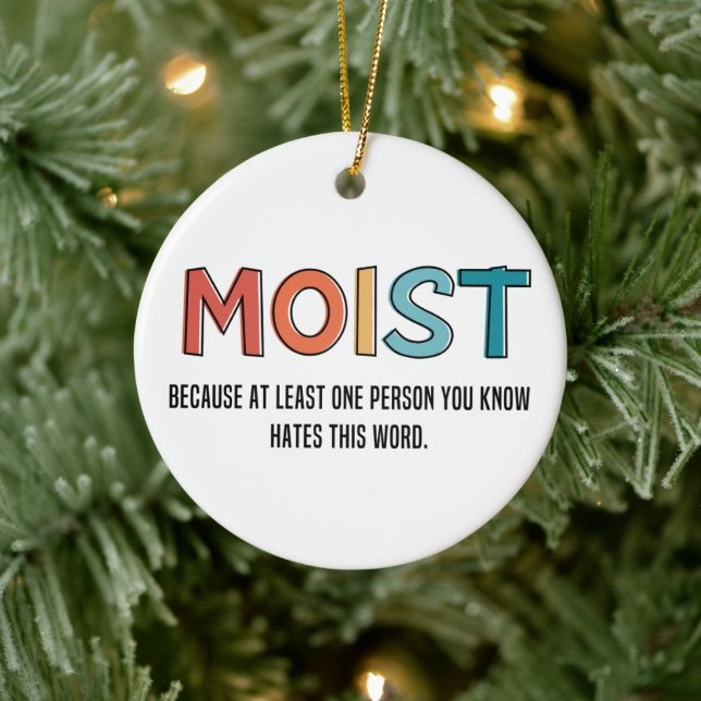 Moist Funny Saying Moist Humor Funny Gifts Ceramic Ornament (Tree)
