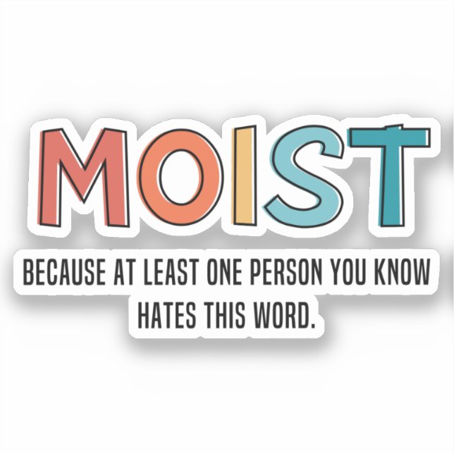 Moist Funny Saying Moist Humor Funny Gifts Sticker (Front)