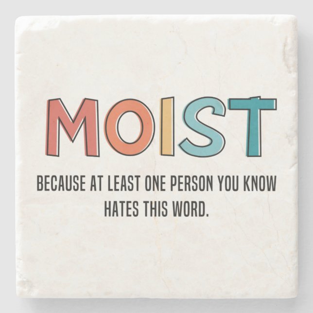 Moist Funny Saying Moist Humor Funny Gifts Stone Coaster (Front)